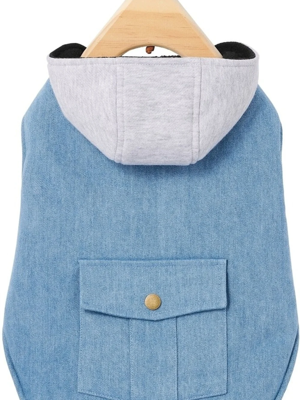 Frisco Dog Denim-Style Hooded Coat in Blue XL